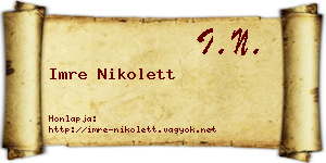 Imre Nikolett névjegykártya